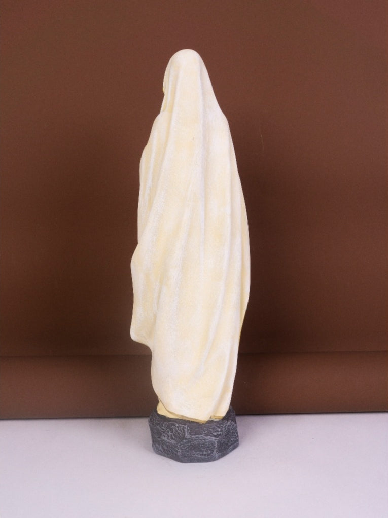 Virgin Mary Pastel Statue, Hand Painted Catholic Figurine, Our Lady of Lourdes Statue, Religious Home Altar Decor, Christian Gift