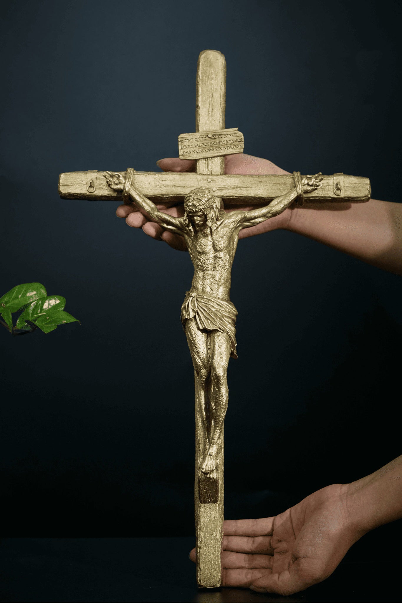 Jesus Christ Cross, Bronze Cross, Prayer Cross, Christian Decor, Religious Wall Hanging Statue for Home or Church, Christmas Gift BRCS01
