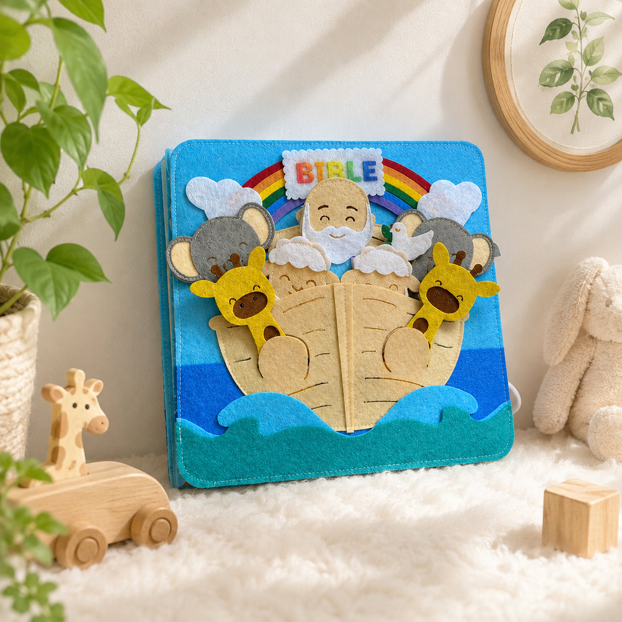 Personalized Bible Story Activity Toy, Christian Felt Busy Book, Soft Cloth Storytelling Books, Activity Books for toddlers, Baptism gifts, Montessori toys, Christian Sunday School Toys BB03