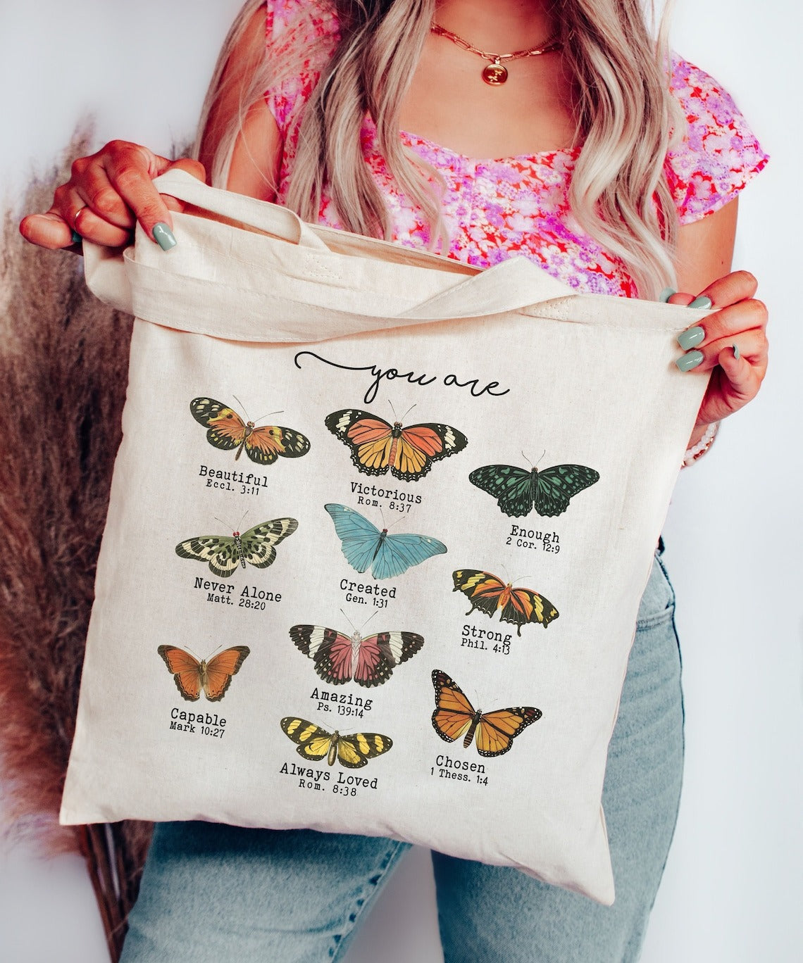 Christian Tote Bag, Faith Tote Bag, Bible Verse Canvas Tote Bag, Bible Verse Scripture, Gift Religious TBLAF01