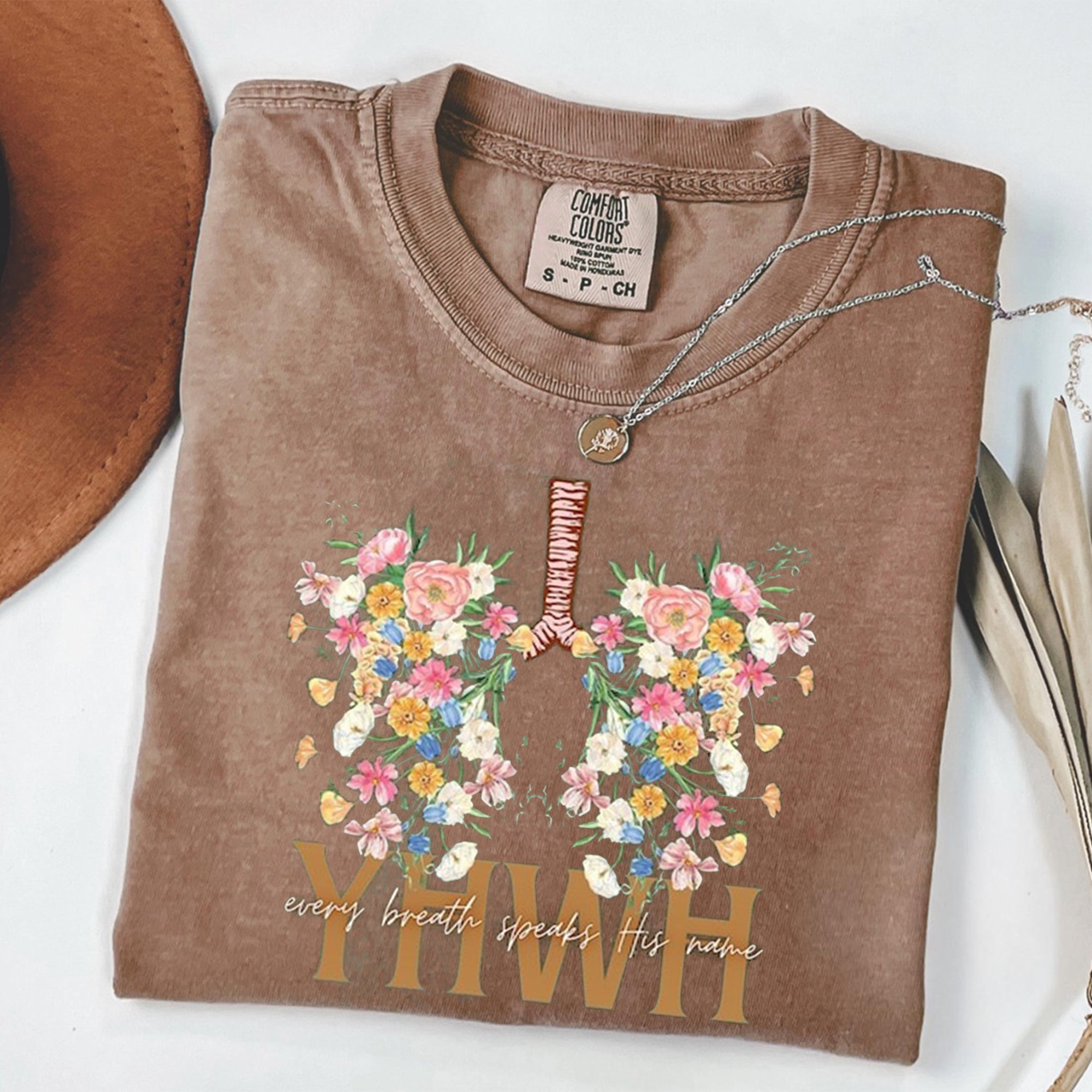 YHWH Shirt, Yahweh, Floral Christian Shirt, Floral Lungs, Flower Lungs, Christian Shirt, YHWH Breathe, Womens Faith Shirt, Bible Verse Shirt