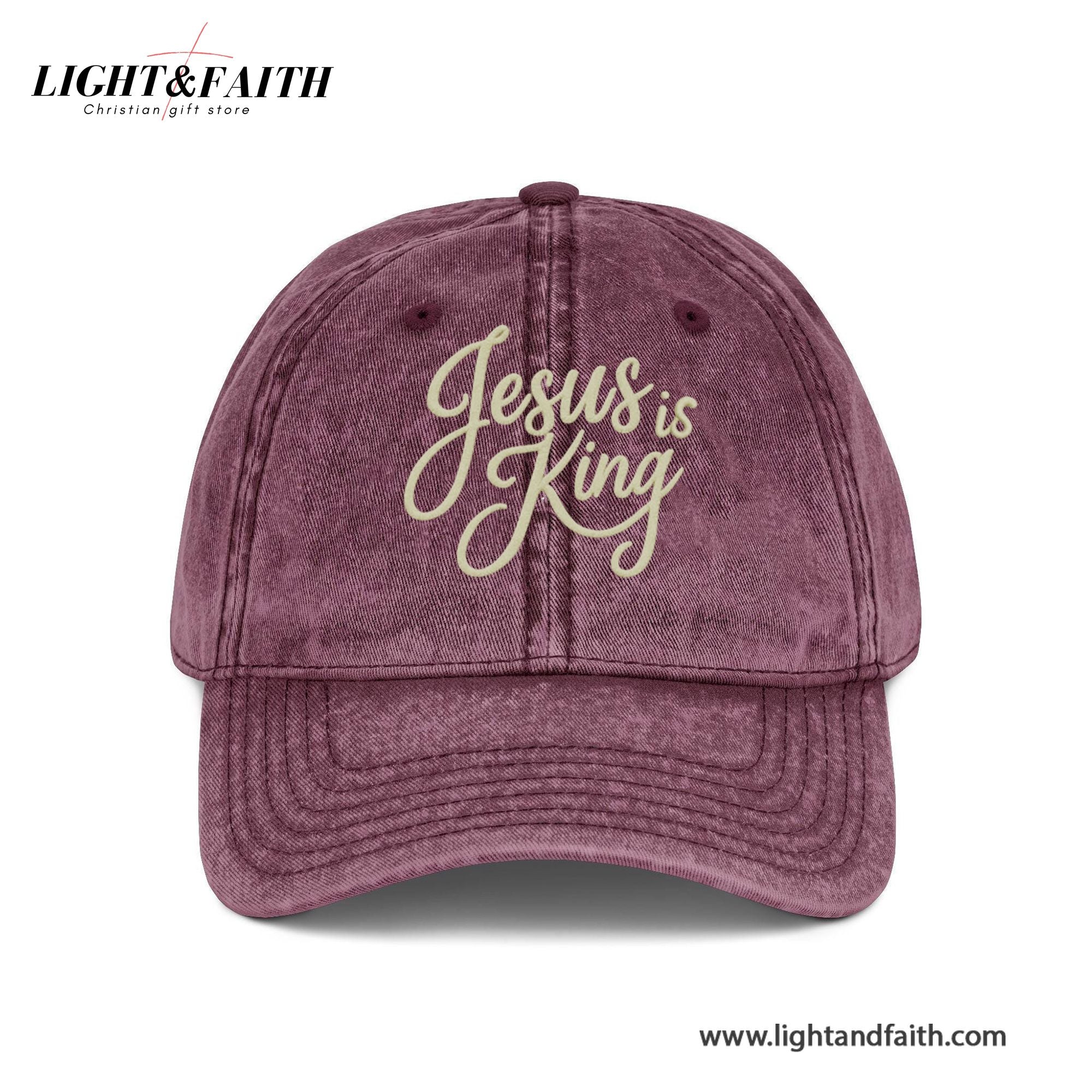 Embroidered Jesus is King Dad Washed Baseball Hat, Christian Embroidered Hat, Jesus Cap, Faith Apparel, Gift For Him, Gift For Her LAFH01