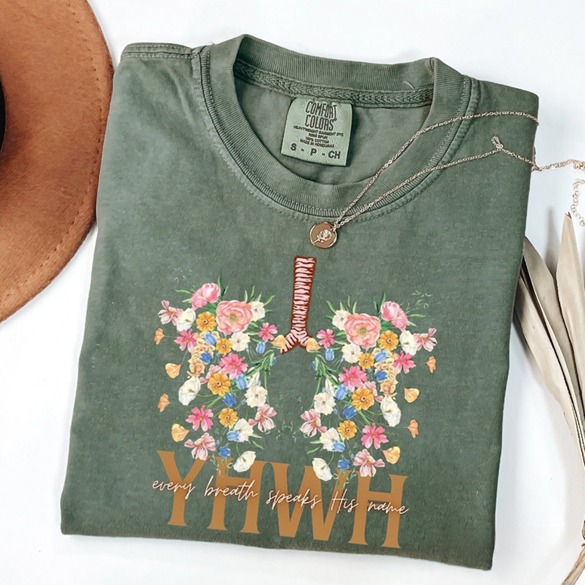 YHWH Shirt, Yahweh, Floral Christian Shirt, Floral Lungs, Flower Lungs, Christian Shirt, YHWH Breathe, Womens Faith Shirt, Bible Verse Shirt