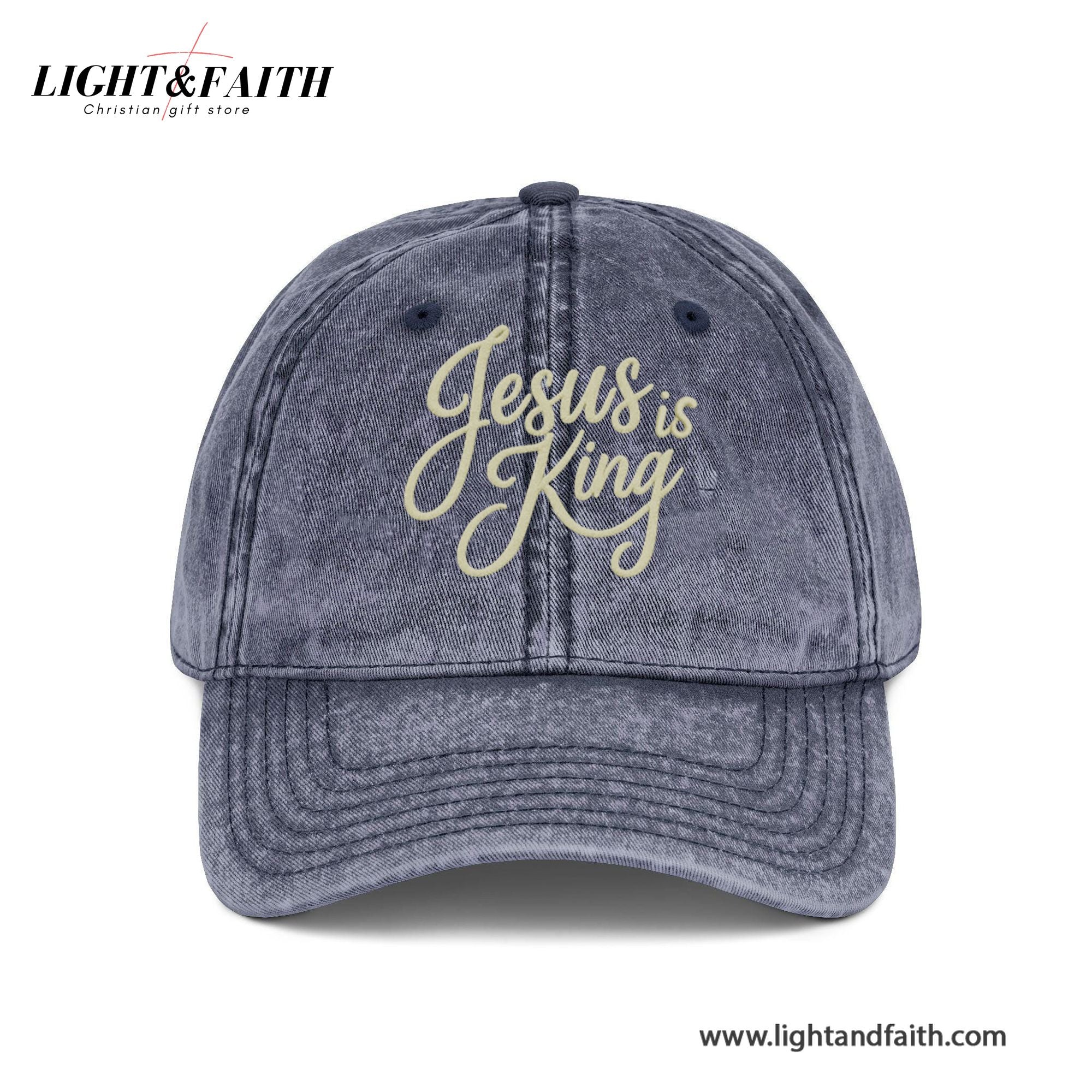 Embroidered Jesus is King Dad Washed Baseball Hat, Christian Embroidered Hat, Jesus Cap, Faith Apparel, Gift For Him, Gift For Her LAFH01