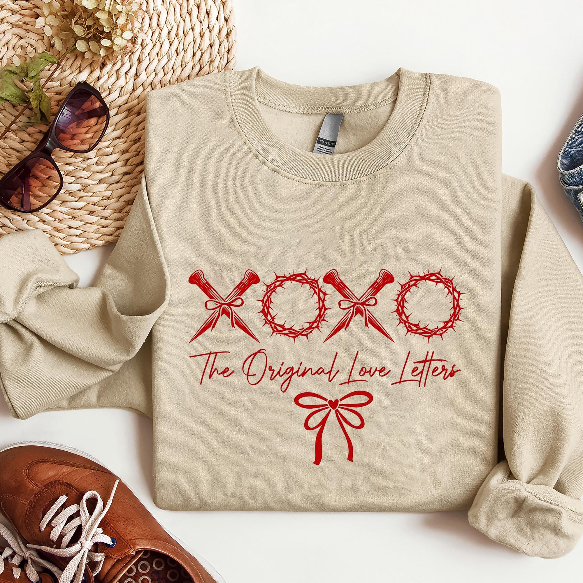 XOXO the original love letters Sweatshirt, Christian Valentine Shirt, Valentine Bow Shirt. ILAF02