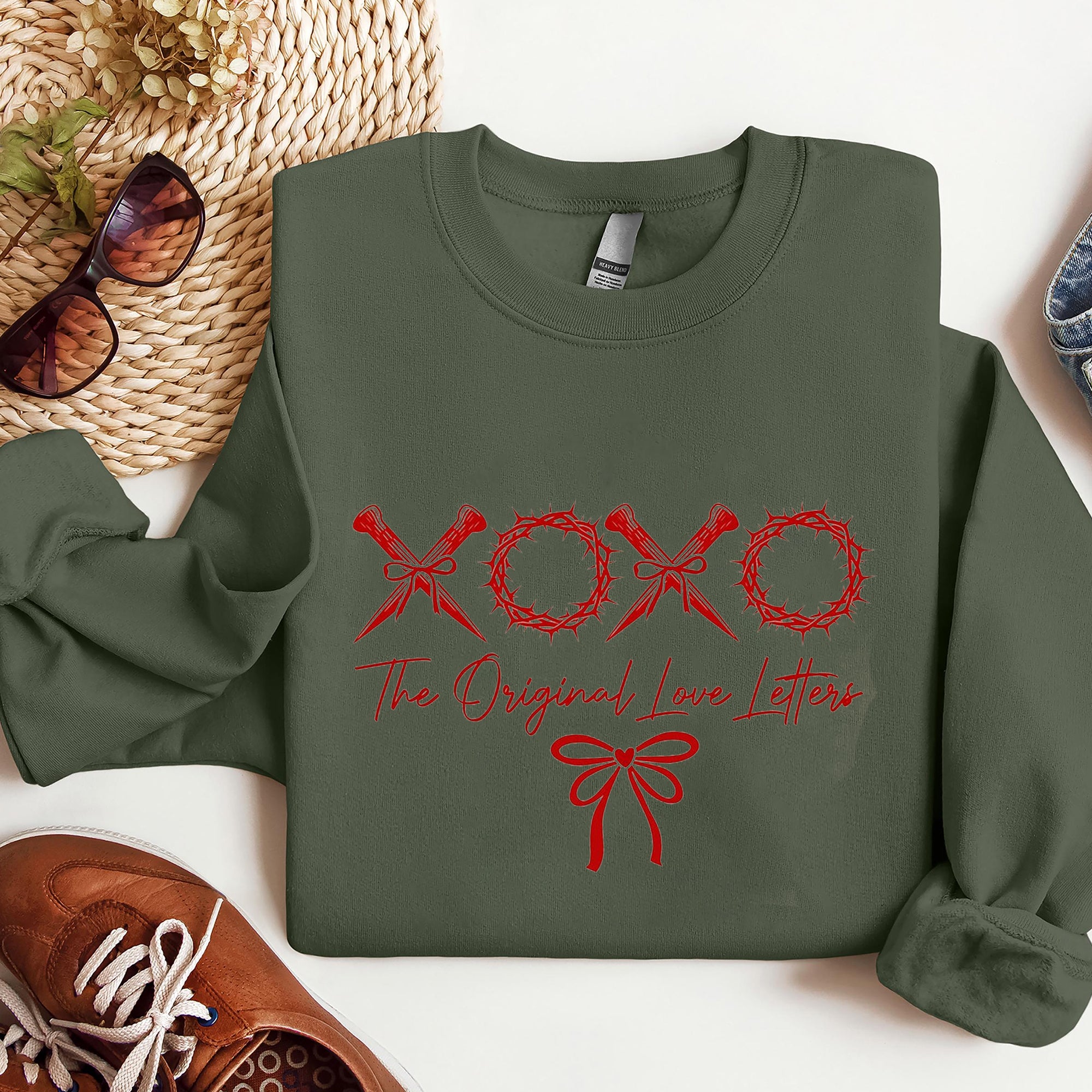 XOXO the original love letters Sweatshirt, Christian Valentine Shirt, Valentine Bow Shirt. ILAF02