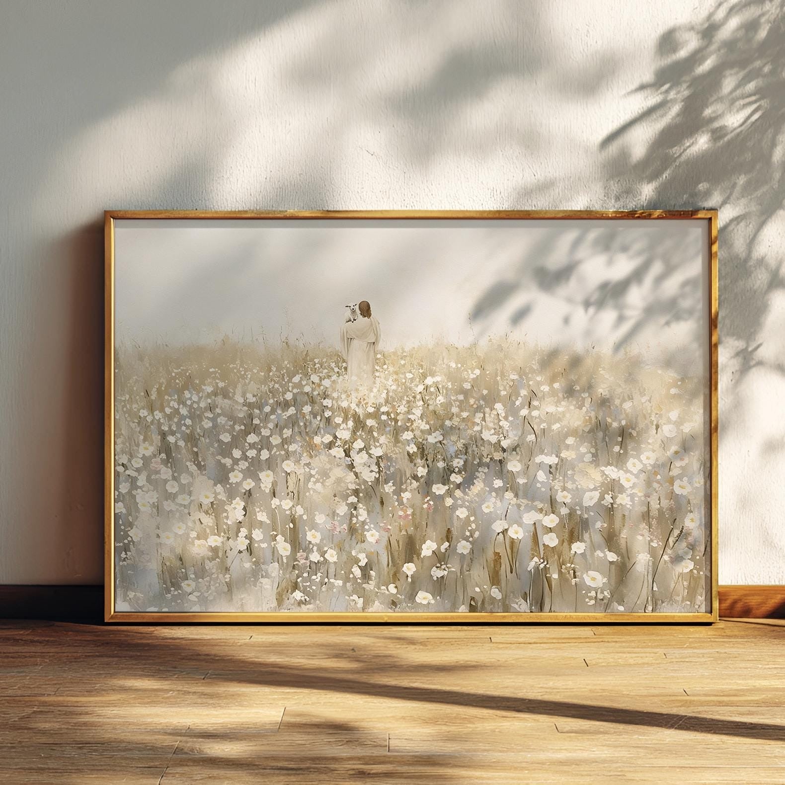 Jesus and Lamb Printed Poster, Carry You Home, Lost sheep, Jesus Leaves the 99, The Good Shepherd, Christian Home Decor