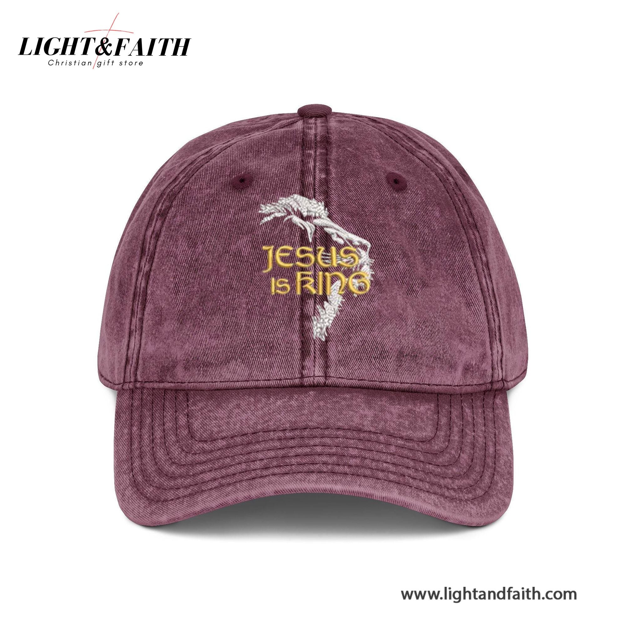 Jesus Is King Embroidered Cap, Crown Of Thorns Christian Dad Hat, Faith Baseball Washed Cap, Religious Gift For Believers, Bible Inspired Cap LAFH10