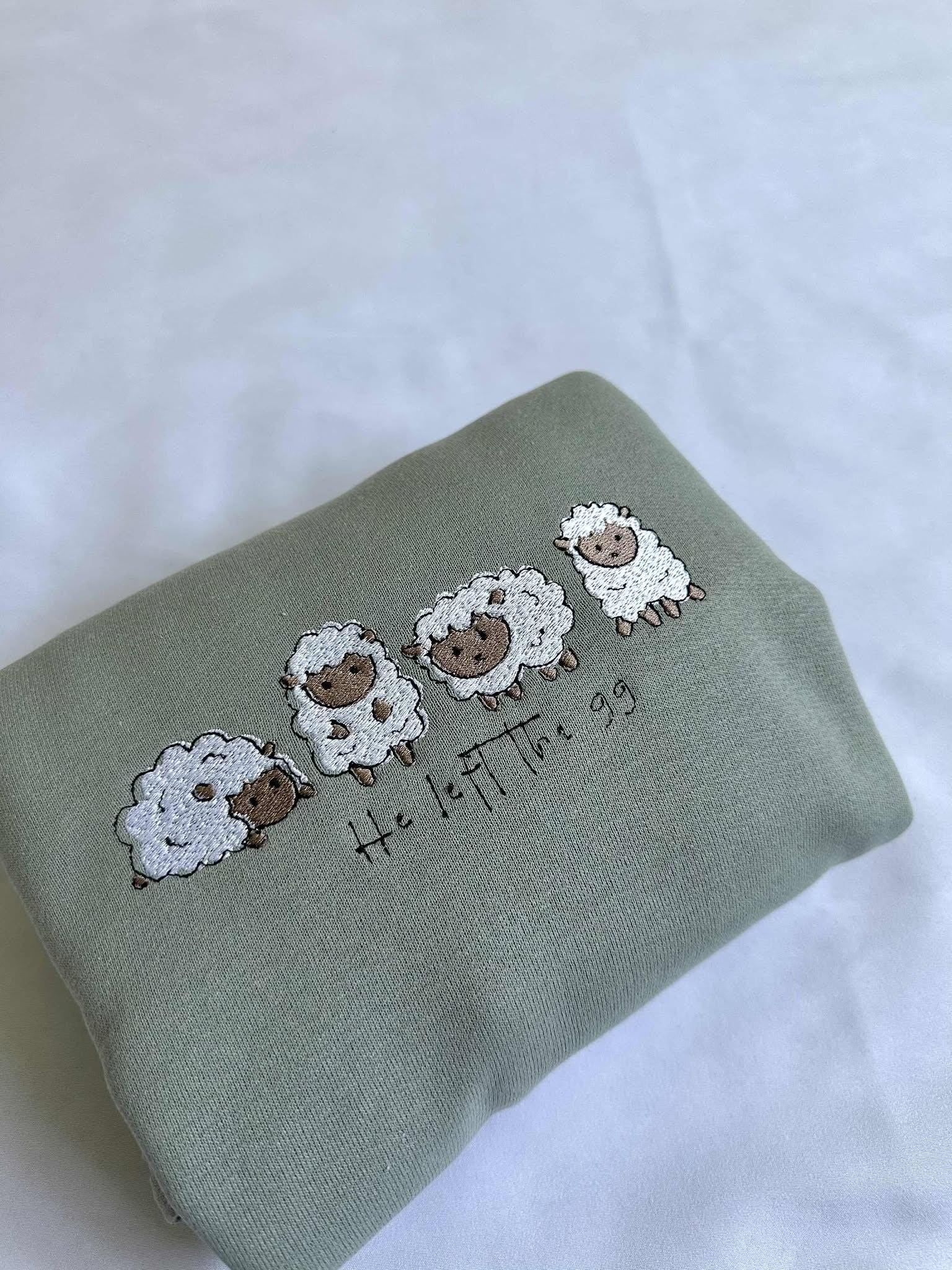 Lost Sheep Embroidered Sweatshirt, Jesus Leaves the 99, The Lord is My Shepherd Crewneck, Psalm 23, Christian Apparel, Faith Based Hoodie