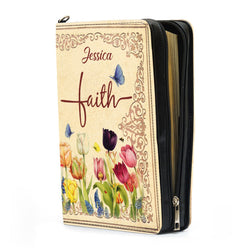Delight Yourself In The Lord Leather Book Cover, Flower Bible Cover, Gift For Women's Ministry, Christian Gift, Bible Covers Jesus Gifts