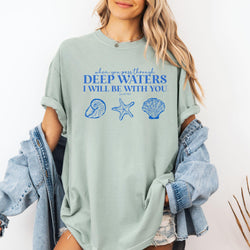 Christian Comfort Colors, Deep Waters, Bible verse shirt Comfort Colors, Scripture Shirt, Christian T-shirt, Faith bible verse shirt