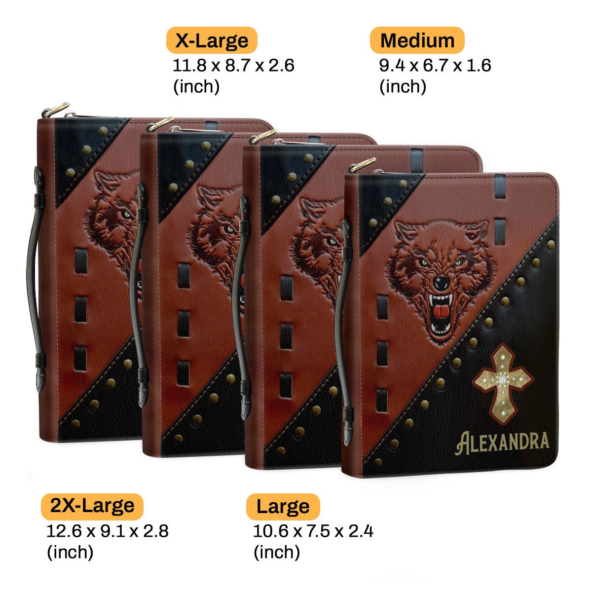 I Am The Son Of A King Leather Book Cover, Personalized Wolf Bible Cover With Zipper, Christian Friends Gift, Christian Gift, Bible Covers Jesus Gifts