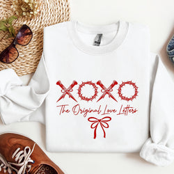 XOXO the original love letters Sweatshirt, Christian Valentine Shirt, Valentine Bow Shirt. ILAF02