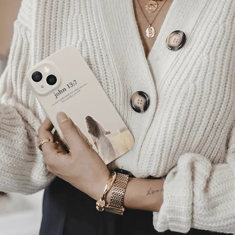 Christian iPhone Case, John 13:7 Bible Verse, Minimalist Beige Phone Case, Faith Gift, Religious Aesthetic Cover, Faith Gift PCLAF70