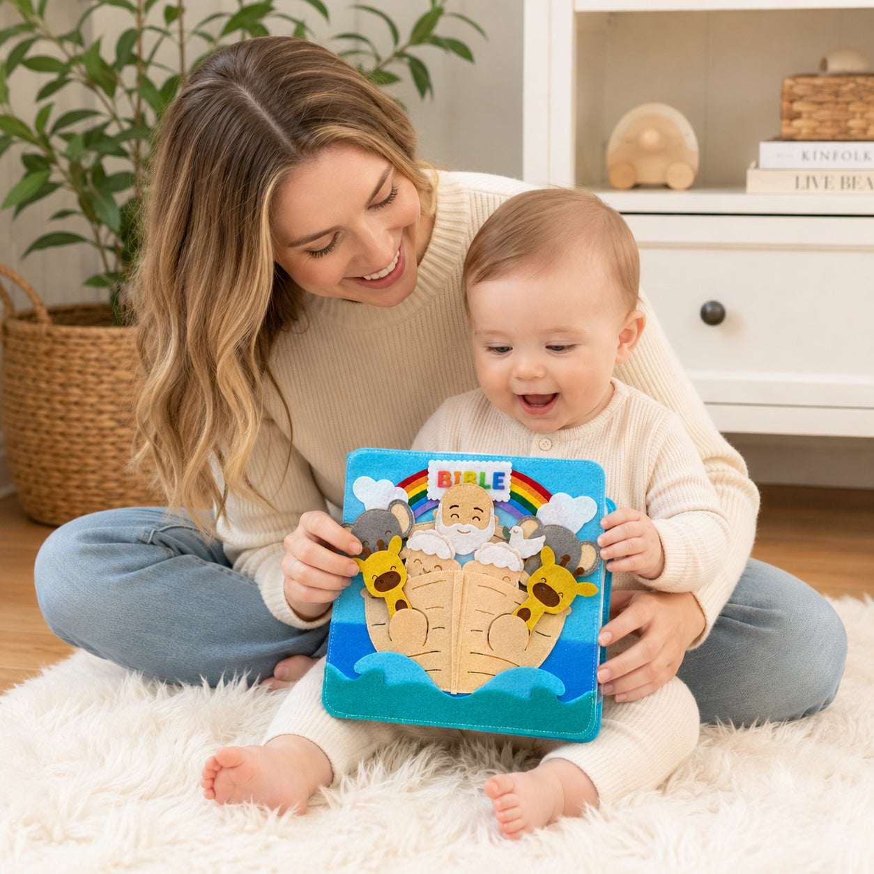 Personalized Bible Story Activity Toy, Christian Felt Busy Book, Soft Cloth Storytelling Books, Activity Books for toddlers, Baptism gifts, Montessori toys, Christian Sunday School Toys BB03
