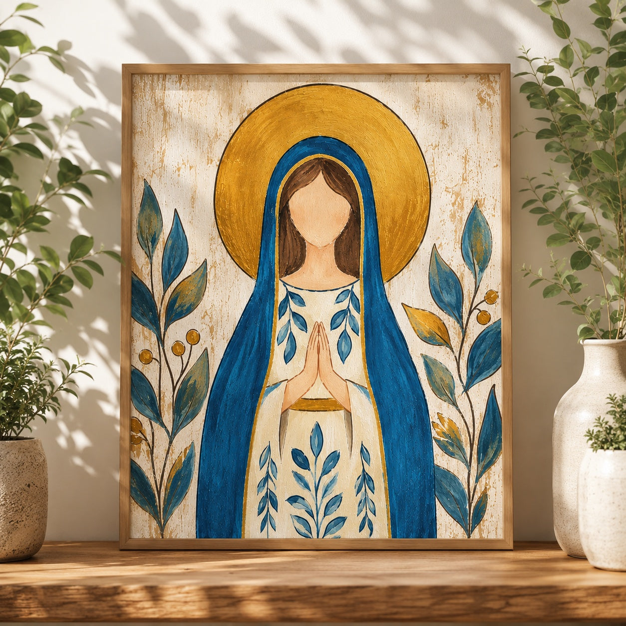 Virgin Mary Wall Art Poster, Our Lady Poster, Modern Virgin Mary Catholic Decor, Christian Home Decor PTSETA09