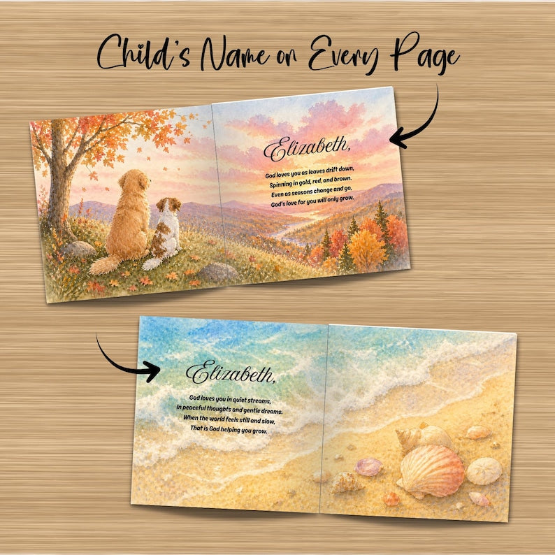 Personalized God Loves You - Custom Christian Book With Name, Christian Book For Kid, Baptism Gift, Custom Bible Storybook For Toddlers, Baptism Gift for Boy or Girl, Bedtime Keepsake BOOK10