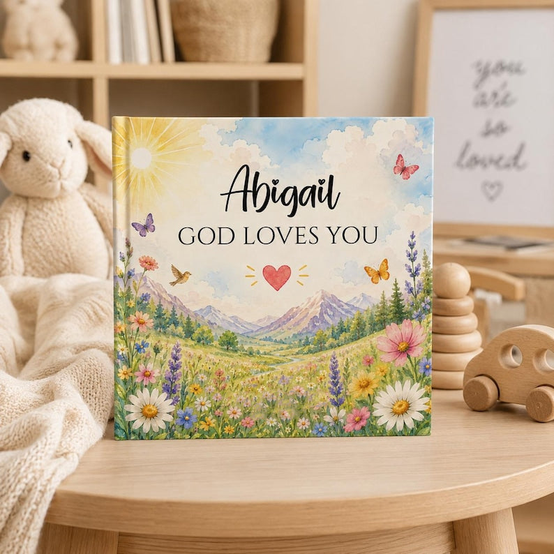 Personalized God Loves You - Custom Christian Book With Name, Christian Book For Kid, Baptism Gift, Custom Bible Storybook For Toddlers, Baptism Gift for Boy or Girl, Bedtime Keepsake BOOK10