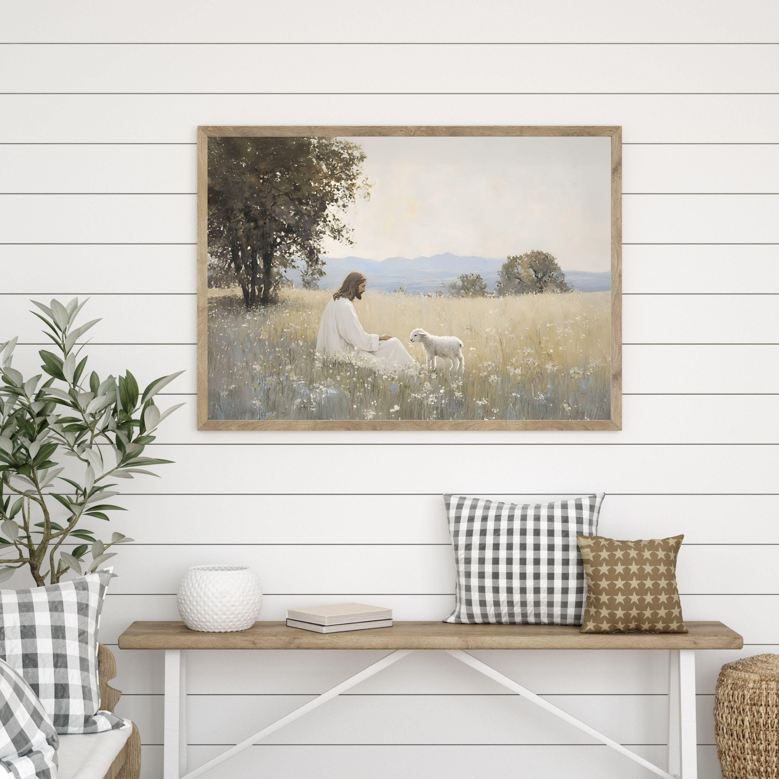 Jesus Christ Teaching Children, Child of God, Peace in Christ, Christian Religious Printed Art, Christian Home Decor