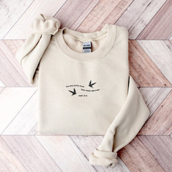 Embroidered Christian Sweatshirt, Embroidered Bible Verse Shirt, 'You Are Worth More Than Sparrows' Shirt, Christian Embroidered Crewneck