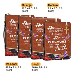 She Has Faith Leather Book Cover, Unique Personalized Dragonfly Bible Cover, Christian Gift, Bible Covers Jesus Gifts
