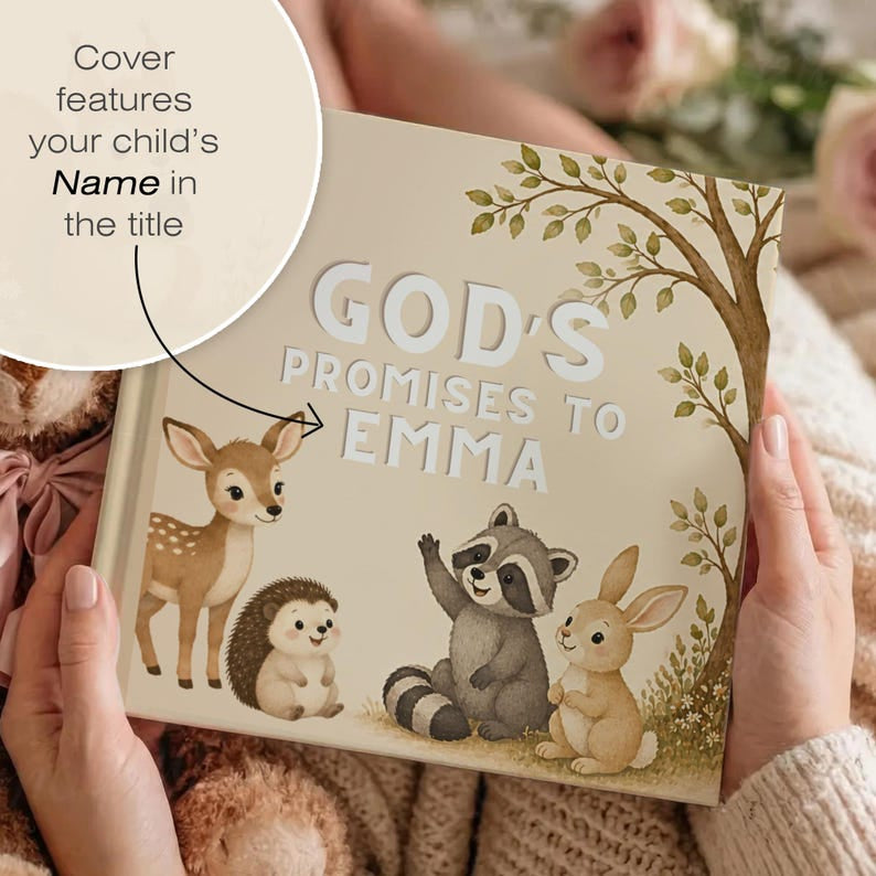 Personalized God Promises - Custom Christian Book With Name, Christian Book For Kid, Baptism Gift, Custom Bible Storybook For Toddlers, Baptism Gift for Boy or Girl, Bedtime Keepsake BOOK11