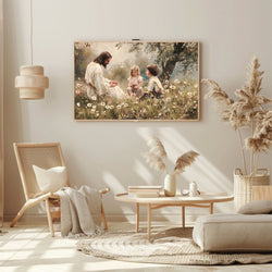 Jesus Christ Teaching Children, Child of God, Peace in Christ, Christian Religious Printed Art, Christian Home Decor