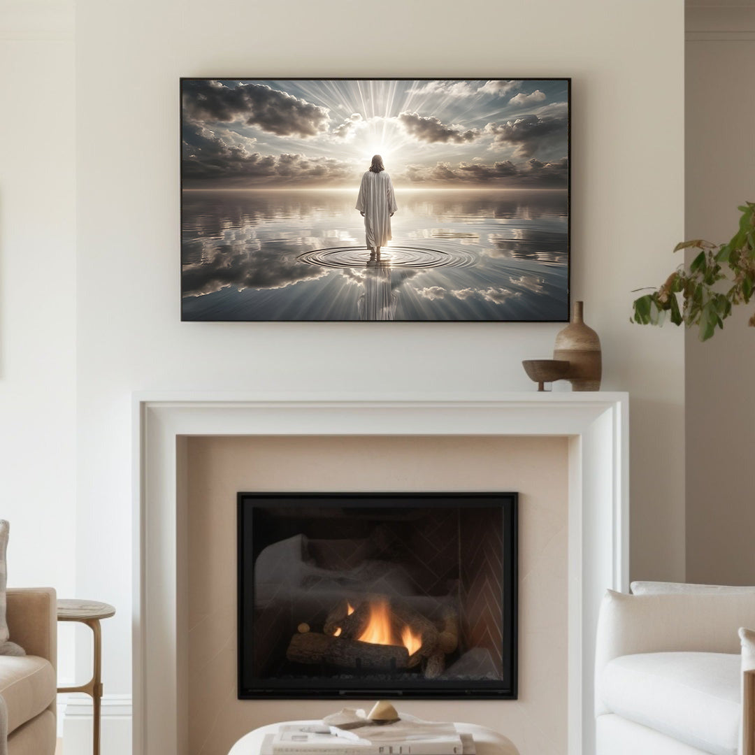 Christian Jesus Walking on Water Poster, Spiritual Wall Art Print, Faith Home Decor, Inspirational Christian Gift, Religious Artwork for Living Room