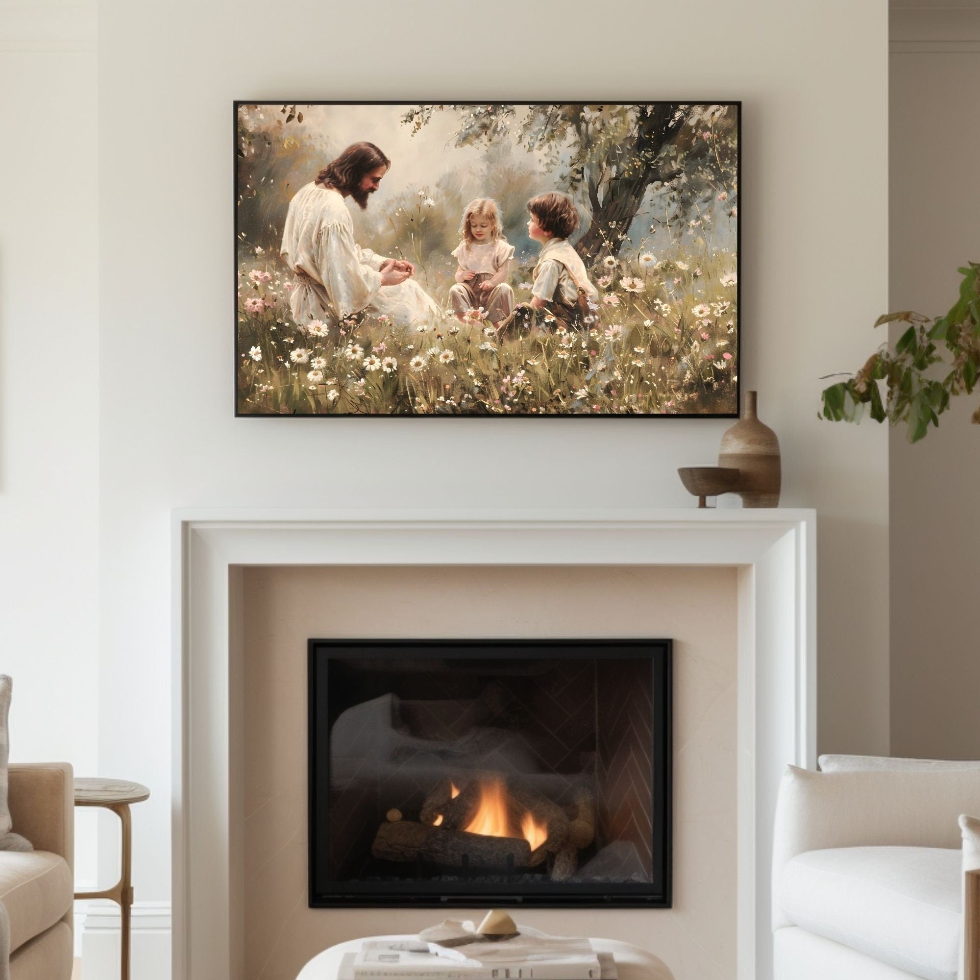 Jesus Christ Teaching Children, Child of God, Peace in Christ, Christian Religious Printed Art, Christian Home Decor