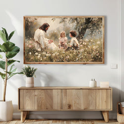 Jesus Christ Teaching Children, Child of God, Peace in Christ, Christian Religious Printed Art, Christian Home Decor