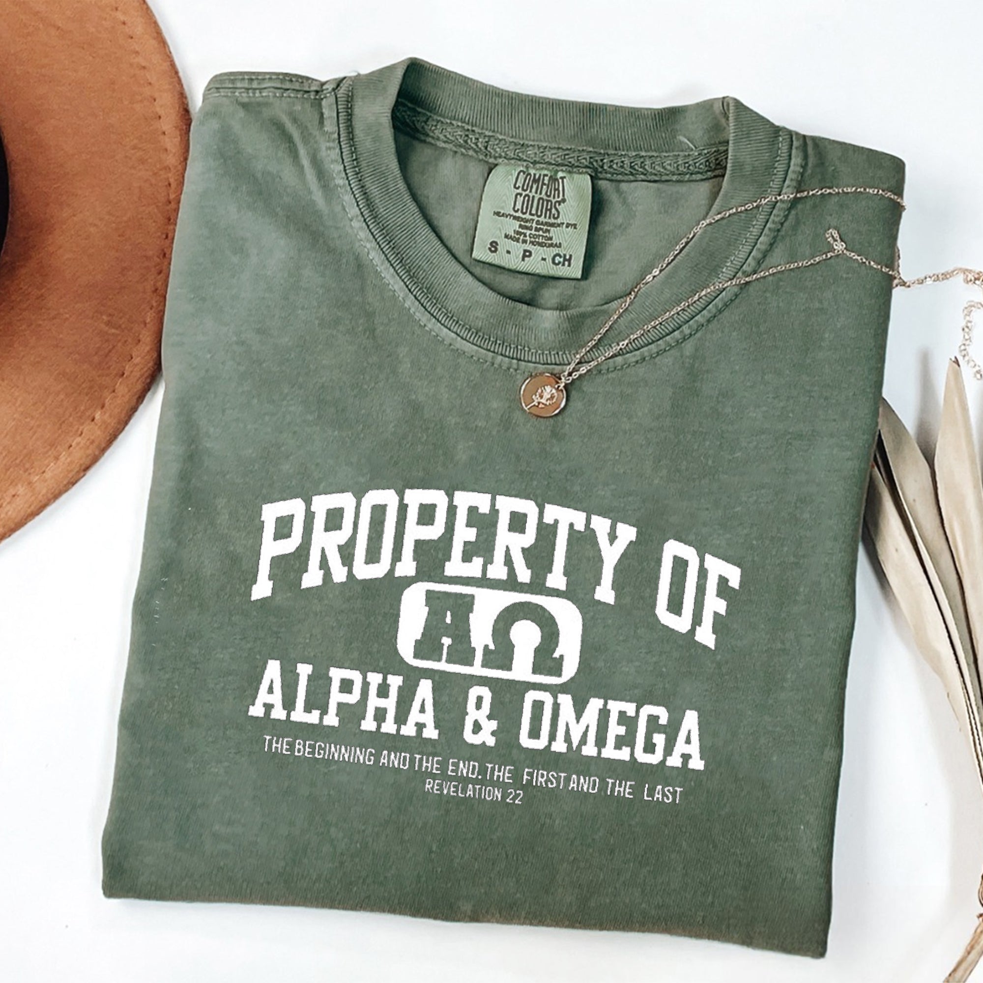 Comfort Colors Father’s Day T-Shirt, Alpha Omega Christian Tee, Bible Verse Shirt, Religious Gift for Dad, Faith Apparel, Spiritual Tshirt