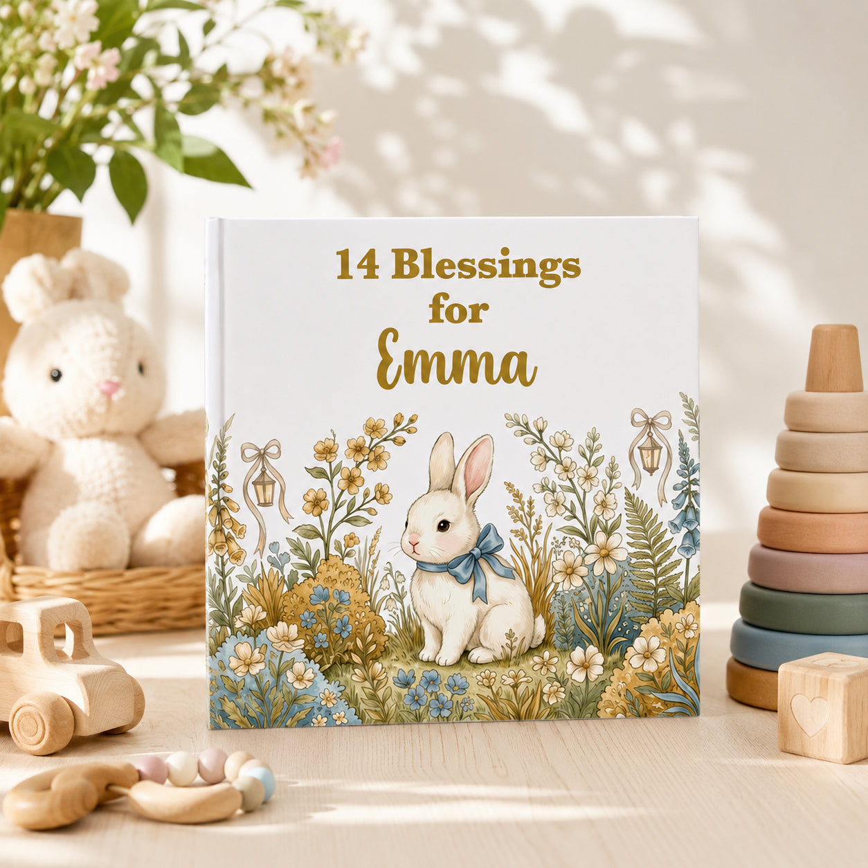 Personalized 14 Blessings For You - Custom Christian Book With Name, Christian Book For Kid, Baptism Gift, Custom Bible Storybook For Toddlers, Baptism Gift for Boy or Girl, Bedtime Keepsake BOOK12