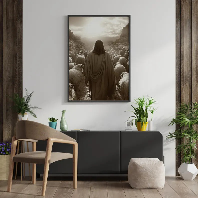 The Good Shepherd Set of 3 Walking with His Flock, Faith and Love in Every Step