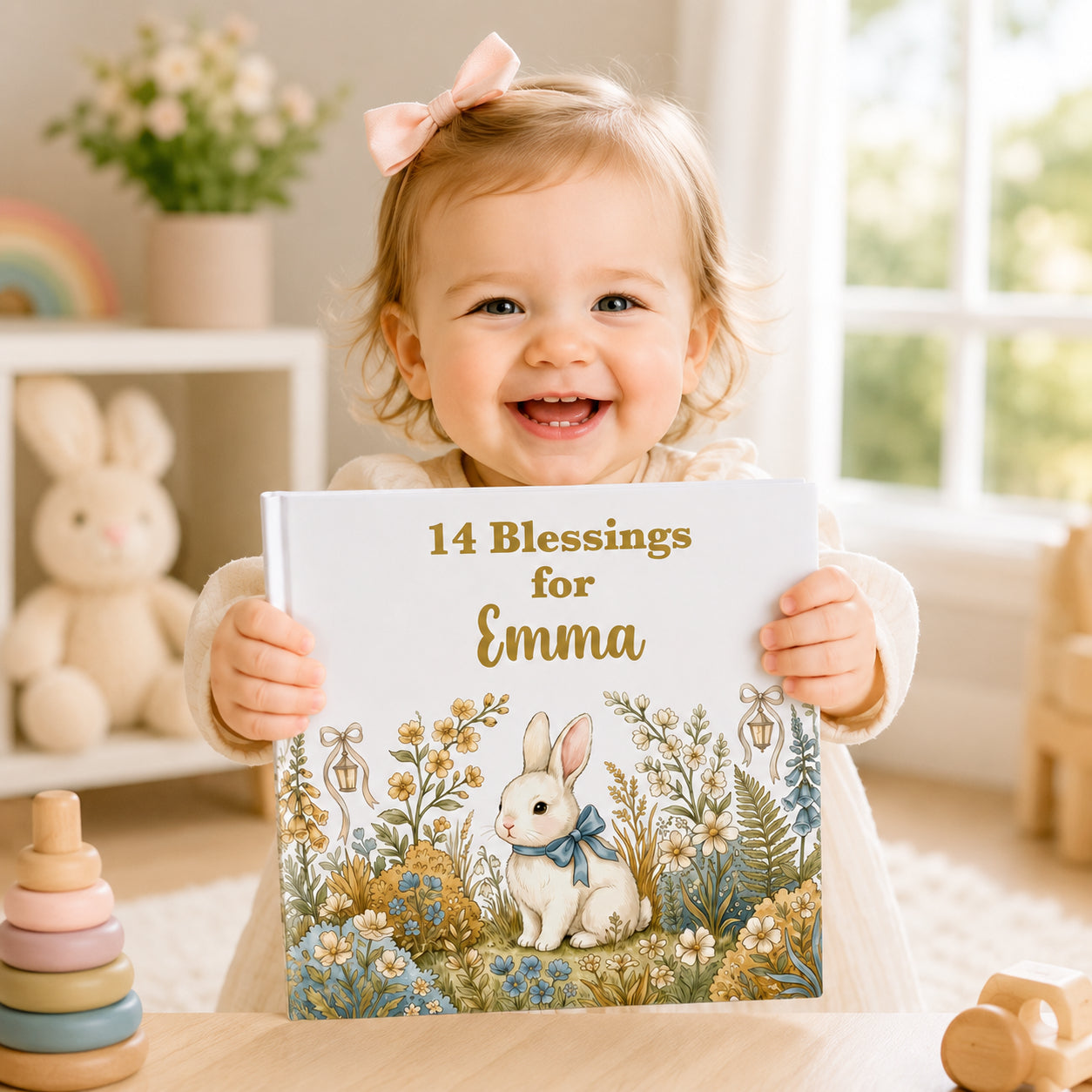 Personalized 14 Blessings For You - Custom Christian Book With Name, Christian Book For Kid, Baptism Gift, Custom Bible Storybook For Toddlers, Baptism Gift for Boy or Girl, Bedtime Keepsake BOOK12