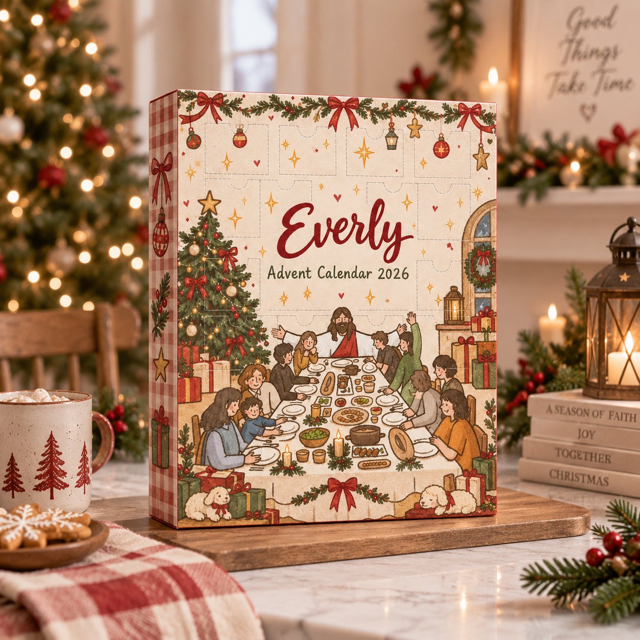 Personalized Christian Advent Calendar 2026, Jesus Family Christmas Advent Calendar, Faith Based Holiday Countdown, 24 Days Christmas Tradition, Religious Gift for Kids Family ACG12