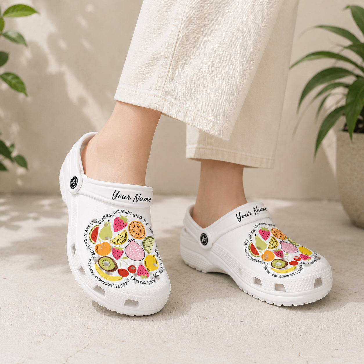 Personalized Fruit Of The Spirit Clogs, Christian Bible Verse Clogs, Inspirational Christian Clogs, Slip-on Shoes, Kid Adult Comfort Shoes CLOGS11