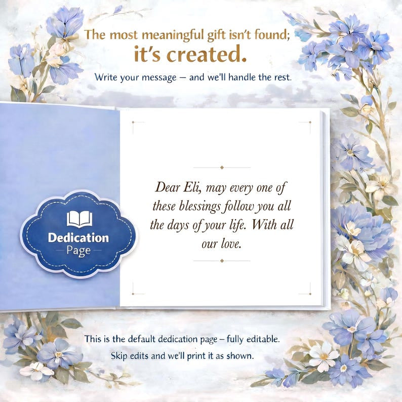 Personalized 14 Blessings For You - Custom Christian Book With Name, Christian Book For Kid, Baptism Gift, Custom Bible Storybook For Toddlers, Baptism Gift for Boy or Girl, Bedtime Keepsake BOOK12