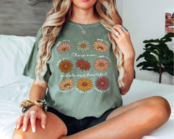 Comfort Colors® Boho Floral Shirt, She is Mom Shirt, Mother's Day Shirt, Christian Mom Shirt, Retro Christian Mom, Bible Verse Mom Tee