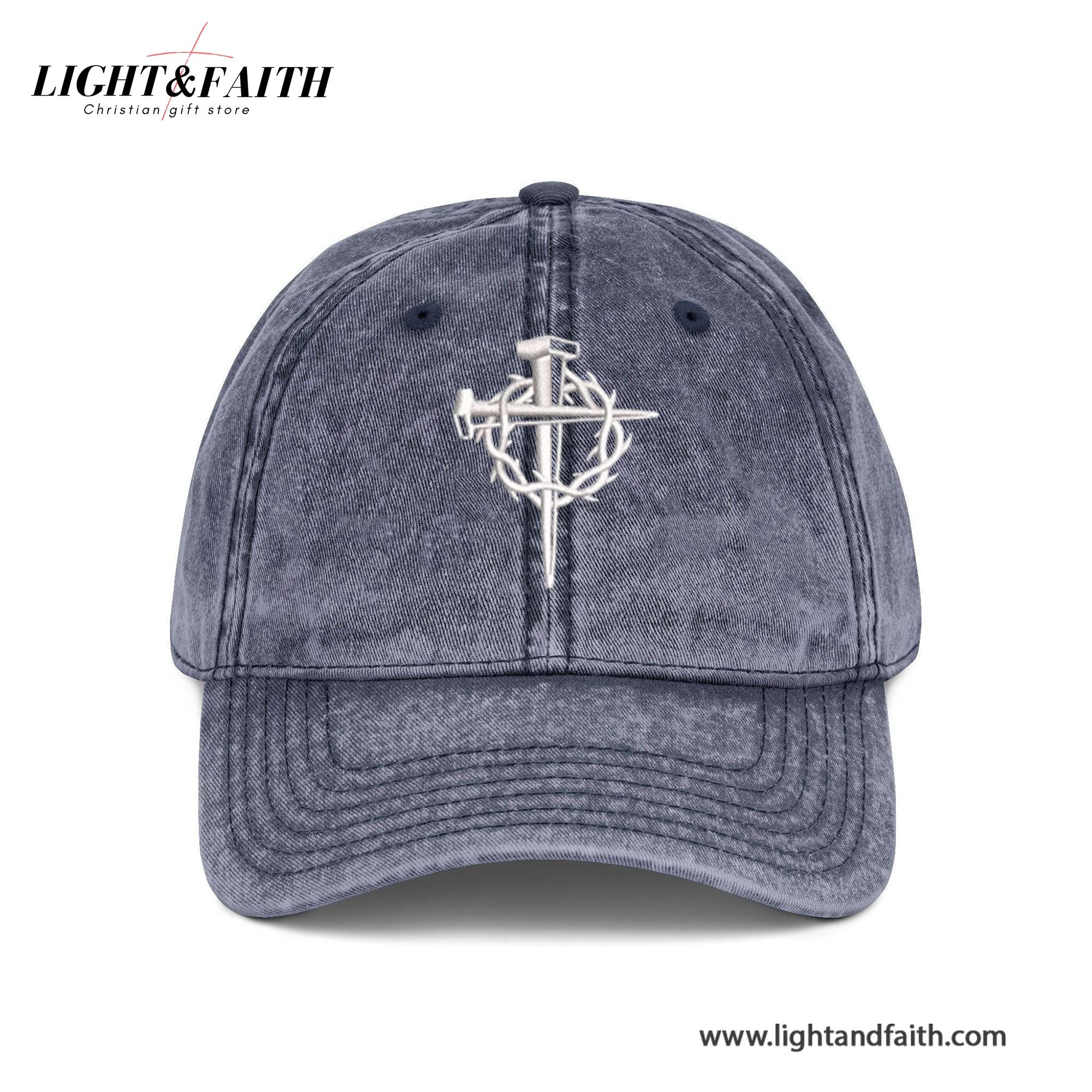 Jesus Cross Embroidered Washed Cap, Washed Christian Cap For Men And Women, Symbol Of Jesus’ Sacrifice And Redemption, Gift For Christian LAFH13