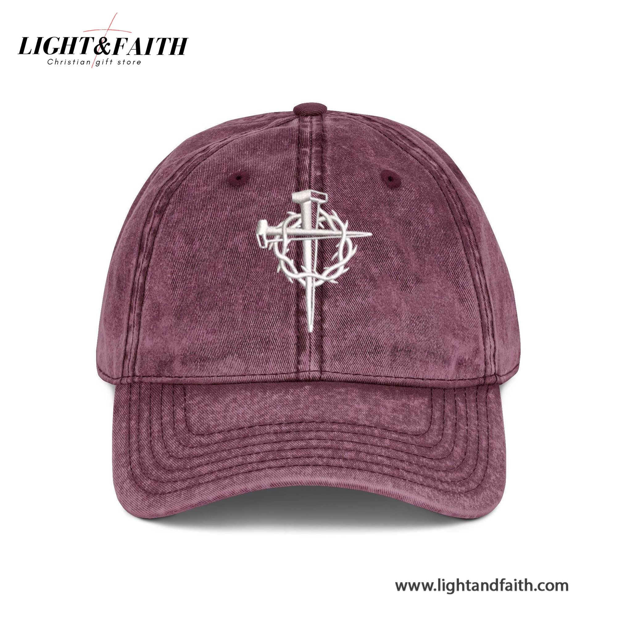 Jesus Cross Embroidered Washed Cap, Washed Christian Cap For Men And Women, Symbol Of Jesus’ Sacrifice And Redemption, Gift For Christian LAFH13