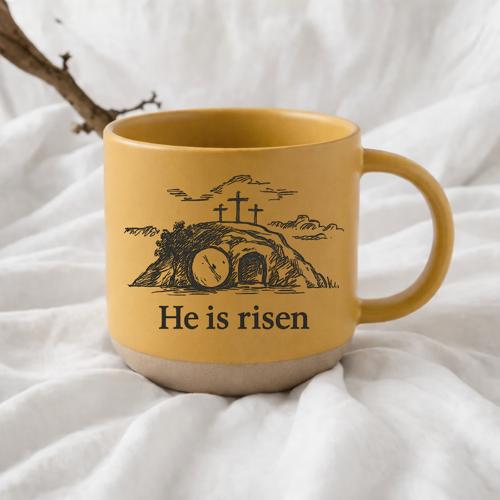 He Is Risen Mug, Empty Tomb Mug, Christian Easter Coffee Mug, Resurrection Mug, Religious Gift for Her, Faith Coffee Cup