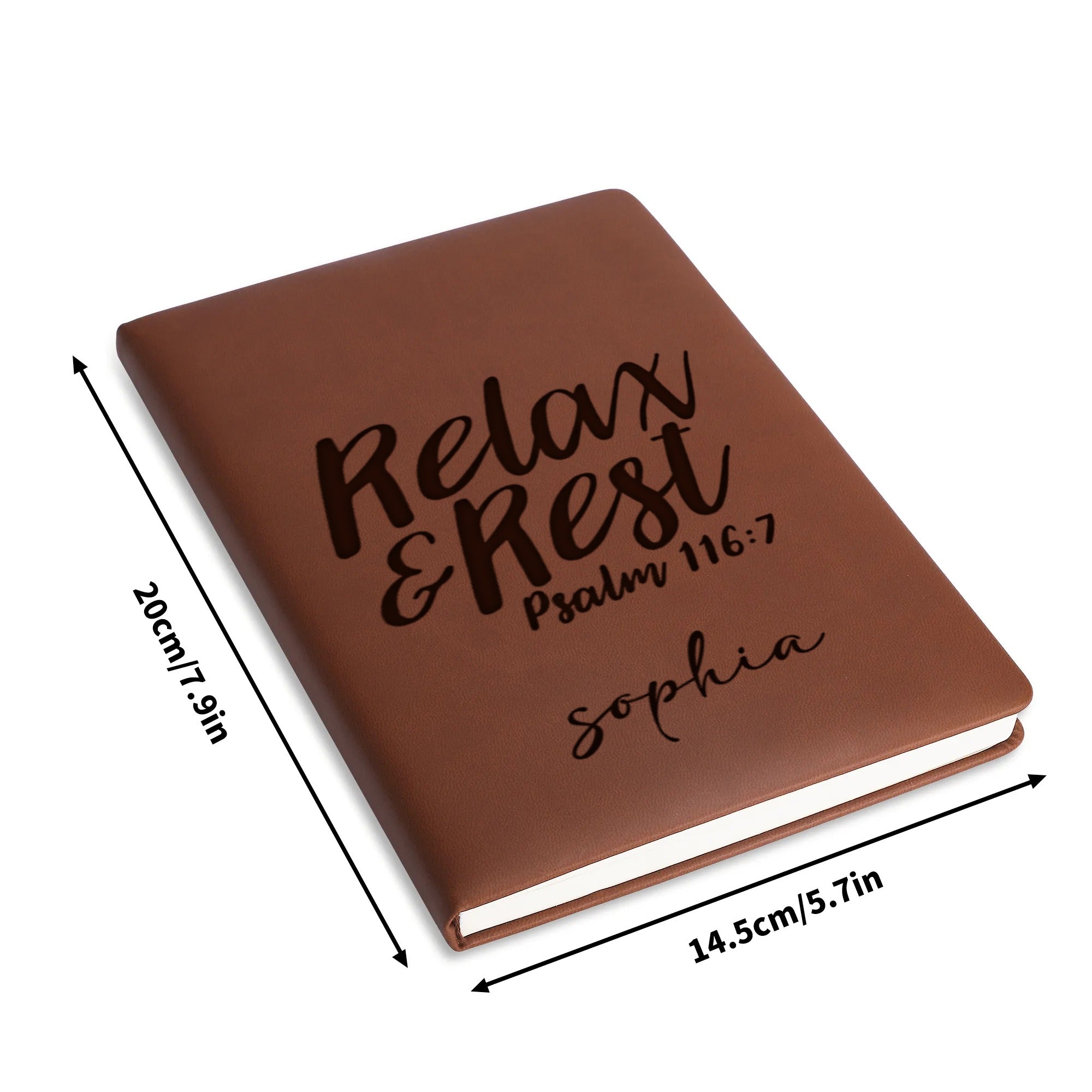 Personalized Christian Journal with Psalm 116:7, Custom Name Prayer & Faith Notebook, Religious Gift, First Communion Gifts, Birthday. NBLAF12