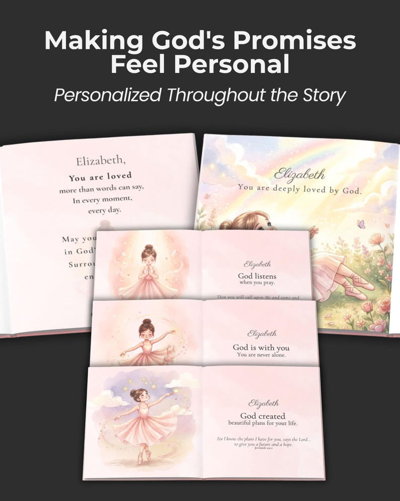 Personalized God's Promises - Custom Christian Book With Name, Christian Book For Kid, Baptism Gift, Custom Bible Storybook For Toddlers, Baptism Gift for Boy or Girl, Bedtime Keepsake BOOK13