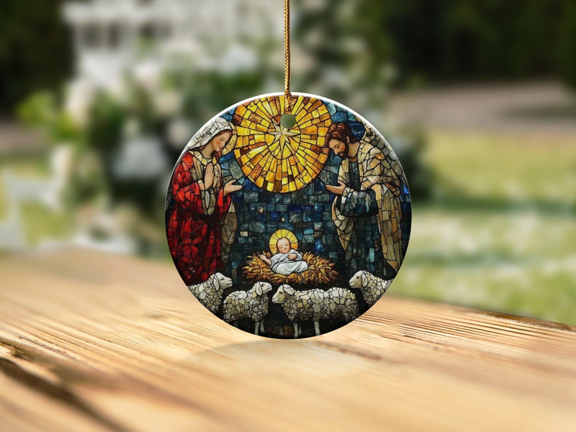 Nativity Christmas Ornament, Christmas Decor, Religious Ornament, Baby Jesus, Mary and Joseph, Christian Ornament, Ideas For Christmas Trees DCLAF13