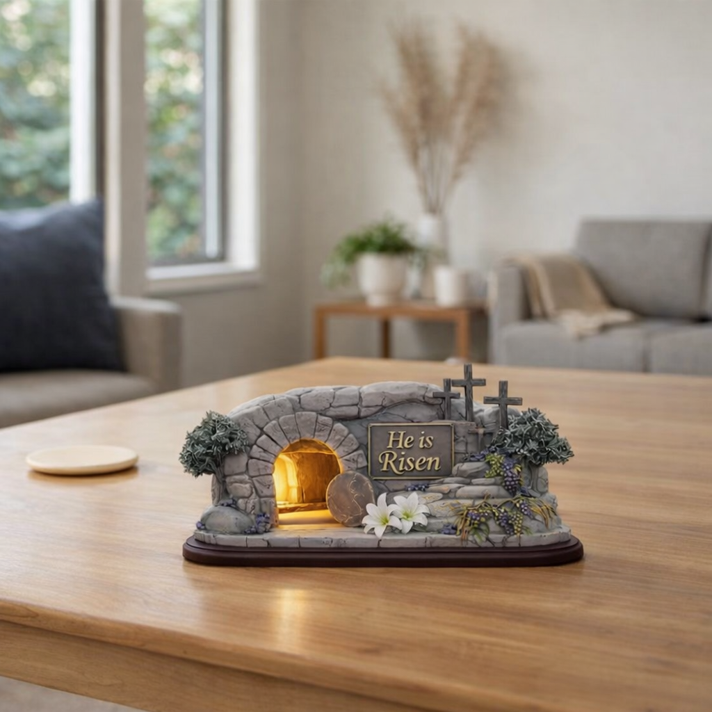 He Is Risen Easter Wooden Block Set, Empty Tomb Christian Decor, Rustic Resurrection Sign, Religious Home Display