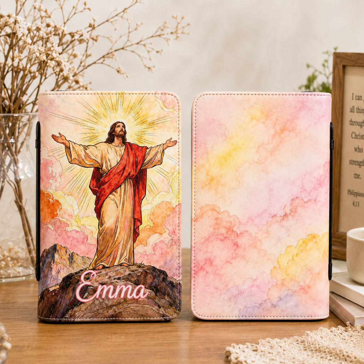 Jesus Christ Leather Book Cover, Christian Faith Bible Cover, Christian Gift, Bible Covers Jesus Gifts BIBLE14