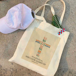 Christian Bible Tote Bag – Faith-Inspired Cotton Canvas Bag for Women – Reusable Scripture Tote – Inspirational Gift – Church & Daily Use TBLAF15