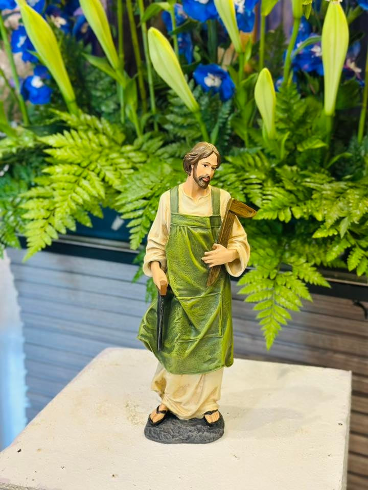 Catholic Saint Joseph the Worker Statue, Saint Joseph Statue, Composite Home Altar Decor, Religious Figurine Gift CP10