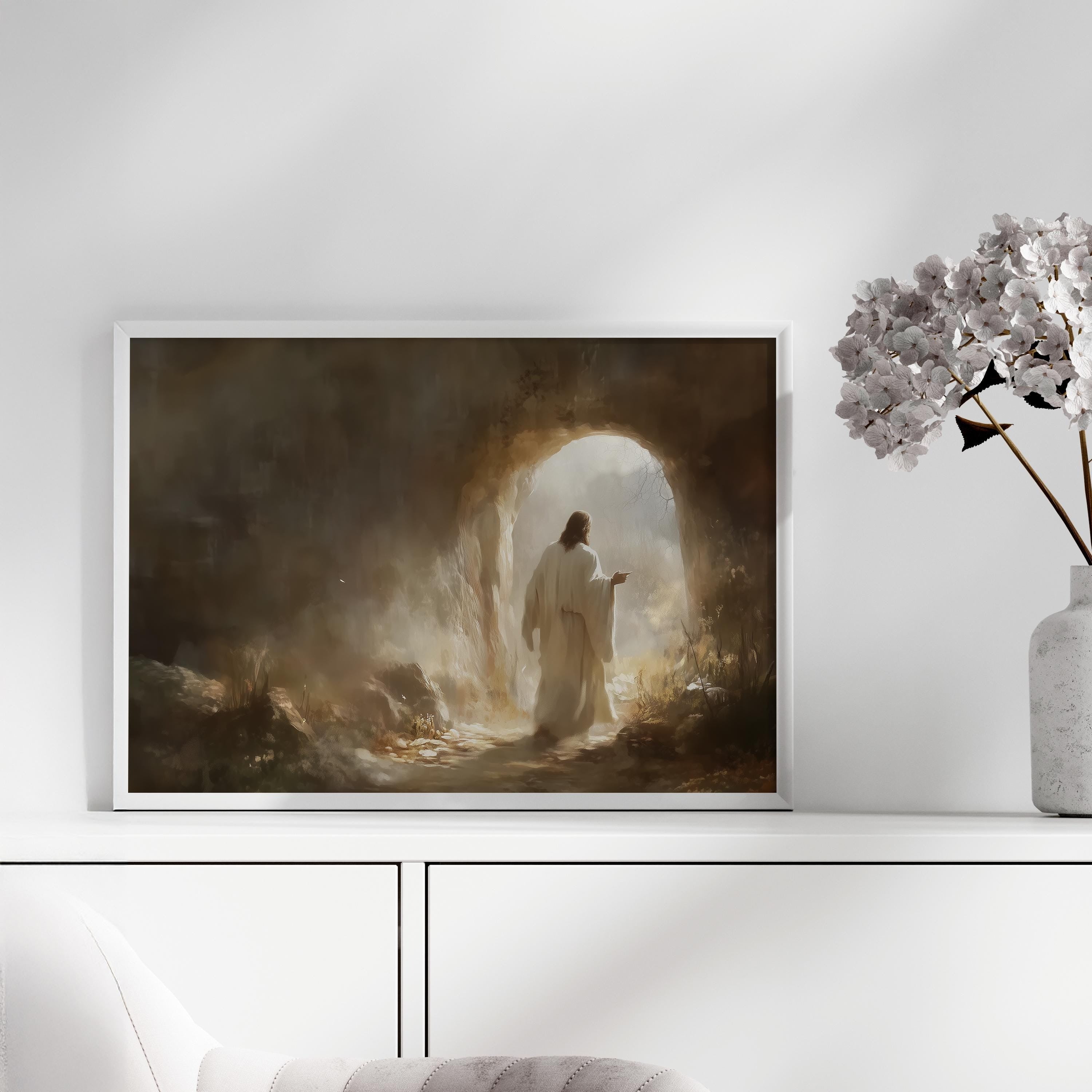 Jesus Christ Resurrected Poster, Easter Poster, Jesus Christ Leaving The Tomb Poster, Jesus Alive, Christian Wall Art, Resurrection