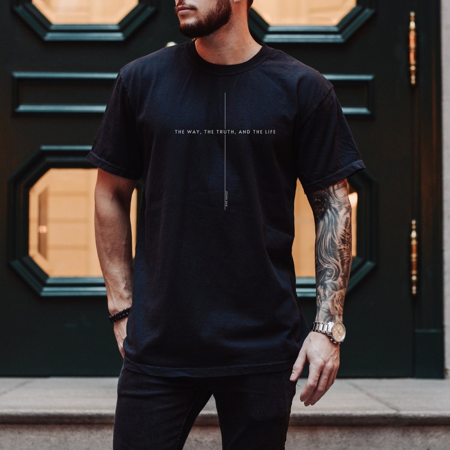 John 14:6 Shirt, Yeshua Shirt, Jesus is King Merch, The Way the Truth the Life, Jesus Shirt, Fathers Day Gift Tee,Mens Christian t shirt, Faith over Fear Shirt